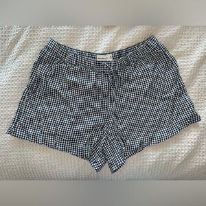Abercrombie Gingham Linen-Blend Pull-On Shorts